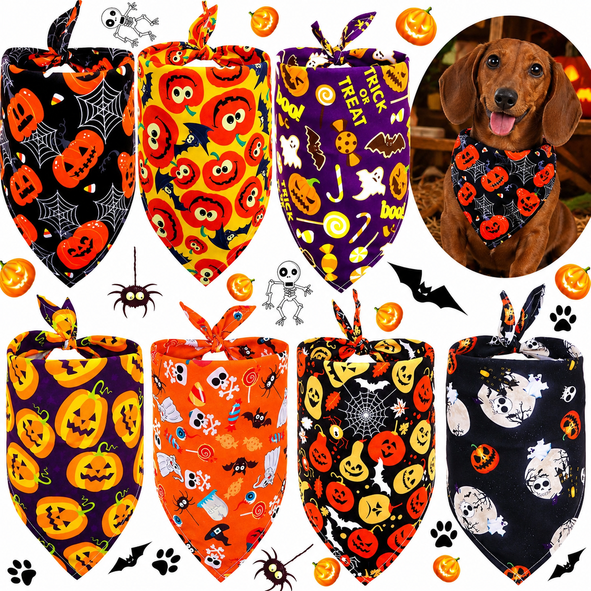 Halloween Print Dog Bandana