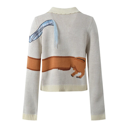 Dachshund Embroidered Cardigan