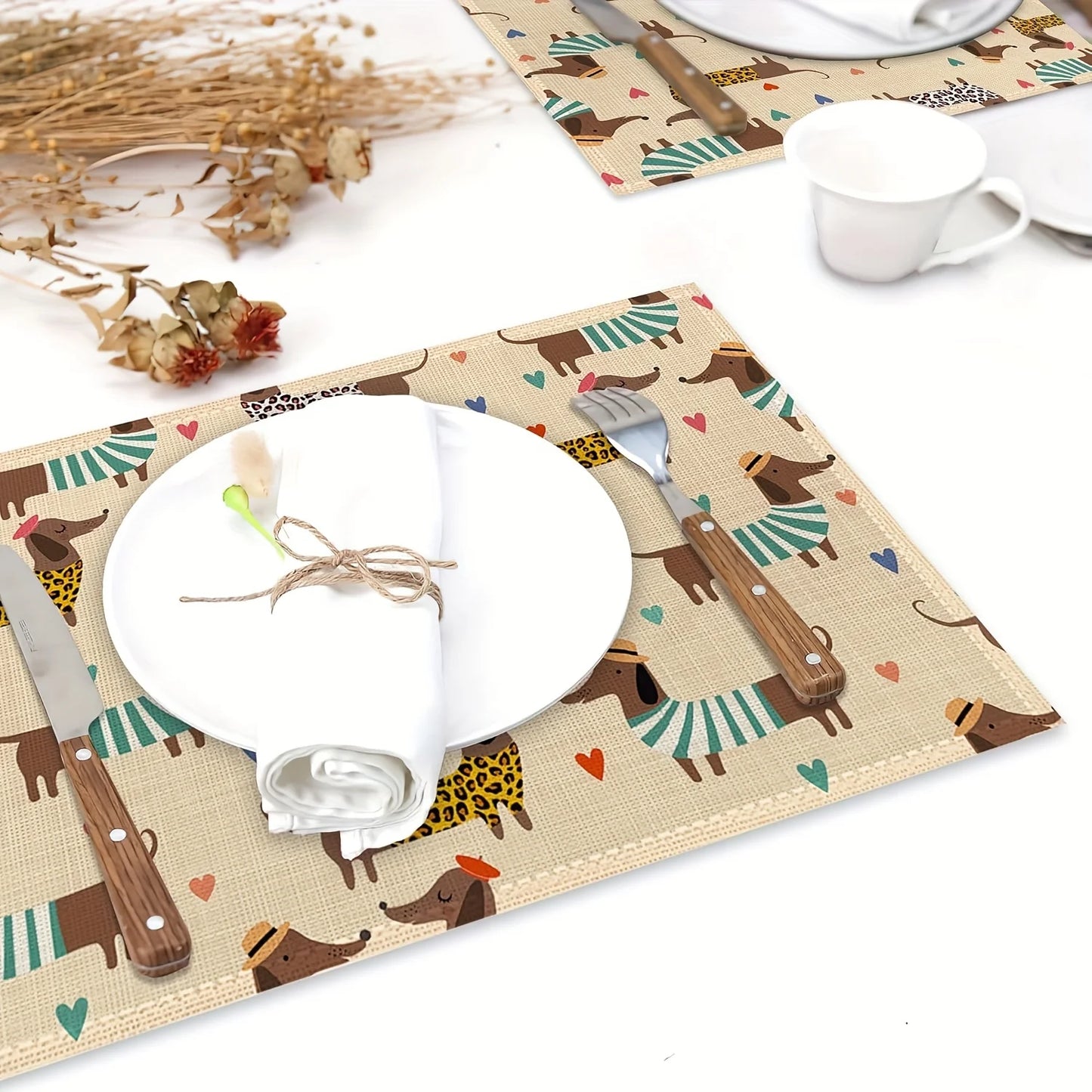 Dachshund Print Placemats