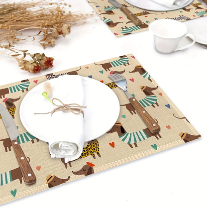 Dachshund Print Placemats