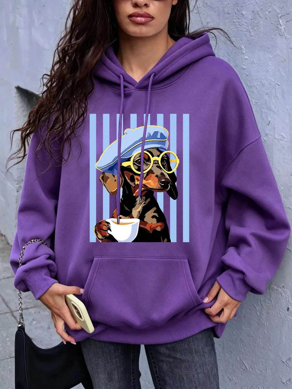 Women's Dachshund Print Hoodie