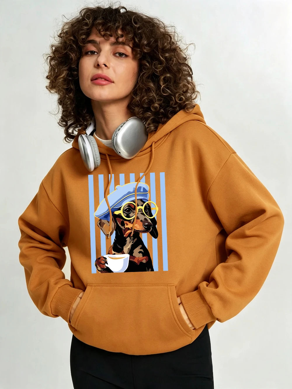 Women's Dachshund Print Hoodie