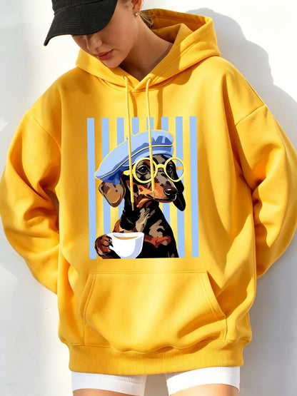 Women's Dachshund Print Hoodie