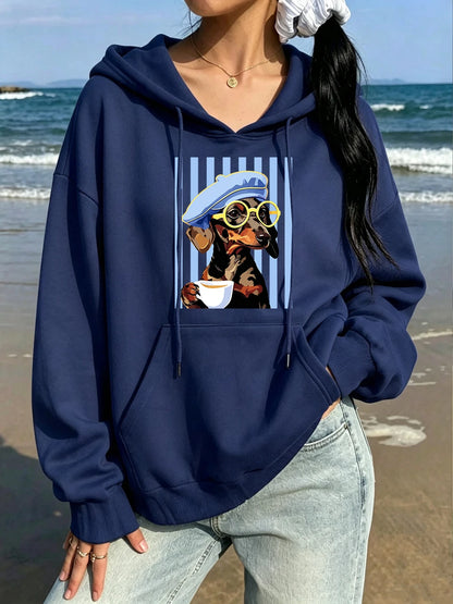 Women's Dachshund Print Hoodie