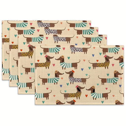 Dachshund Print Placemats
