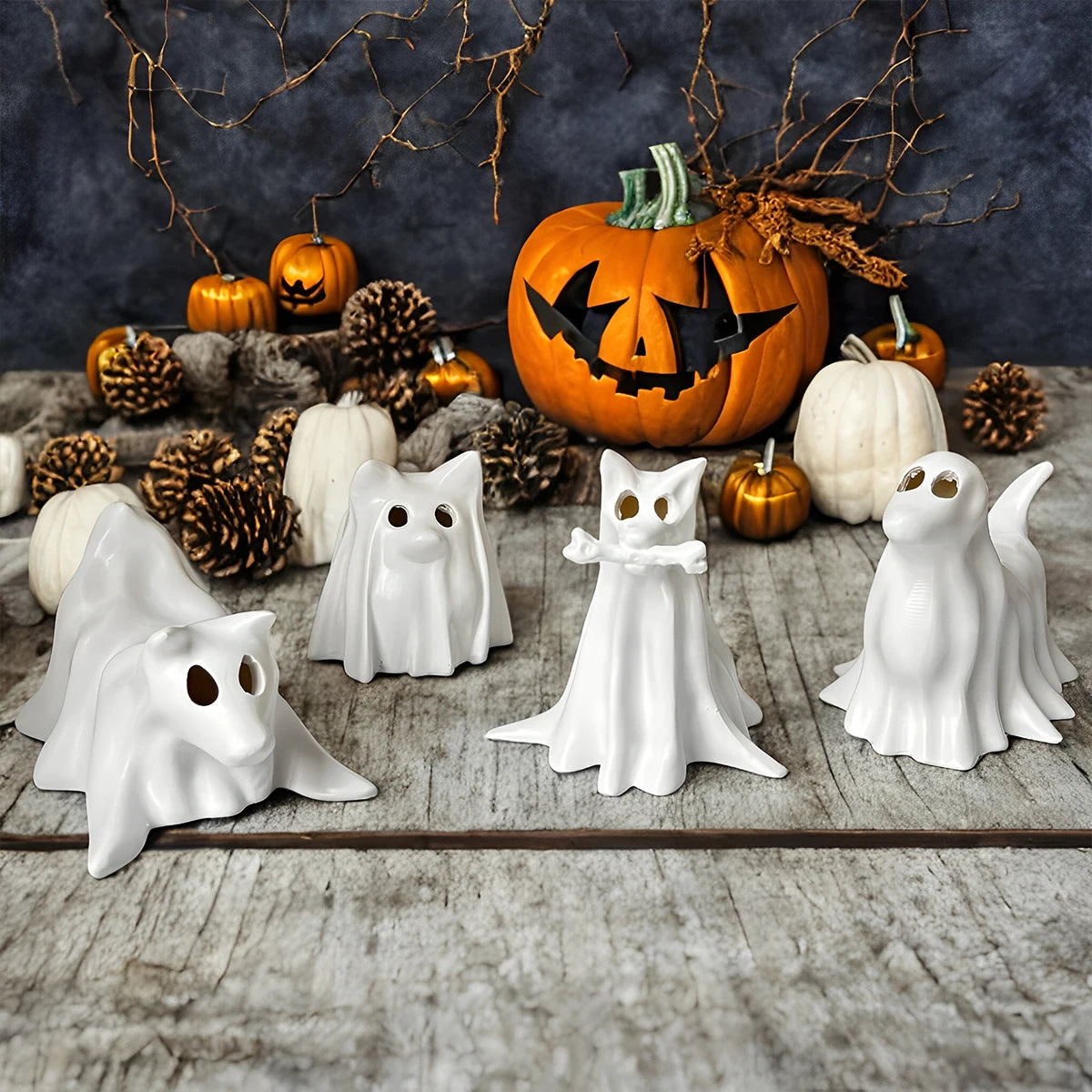 Ghost Dog Halloween Decor