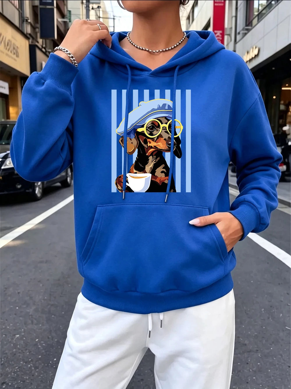Women's Dachshund Print Hoodie