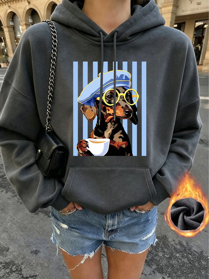 Women's Dachshund Print Hoodie