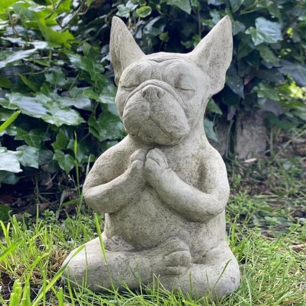 GREAT EASE French Bulldog Statue Hypebeast Room Decor French Decor Dog Stat Stone Garden Lying Frenchie French Bulldog Dog Puppy Ornament