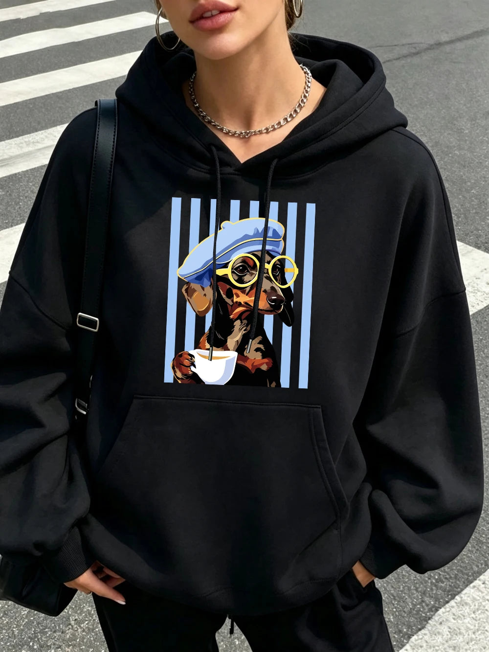 Women's Dachshund Print Hoodie