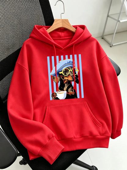 Women's Dachshund Print Hoodie