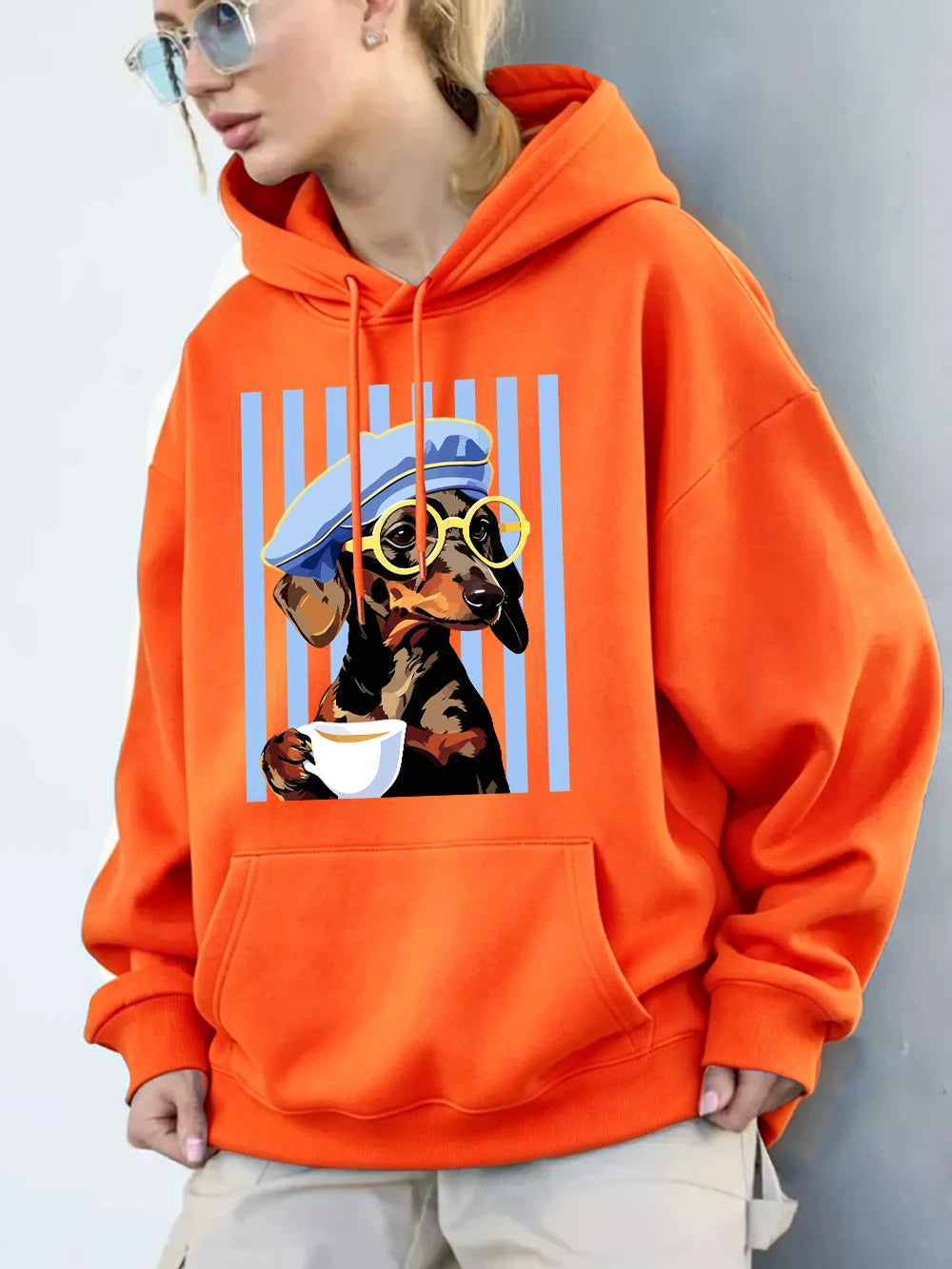 Women's Dachshund Print Hoodie