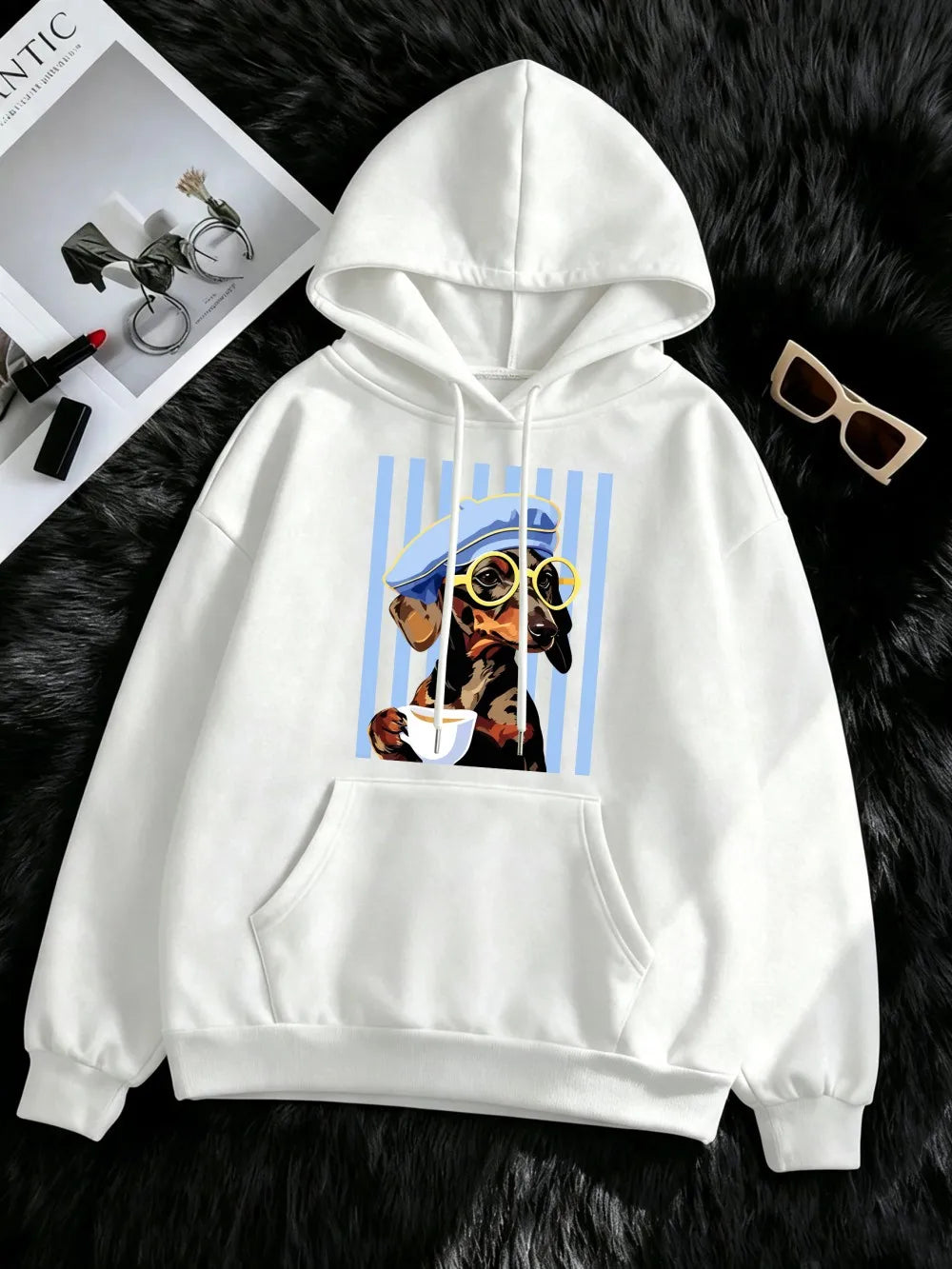 Women's Dachshund Print Hoodie