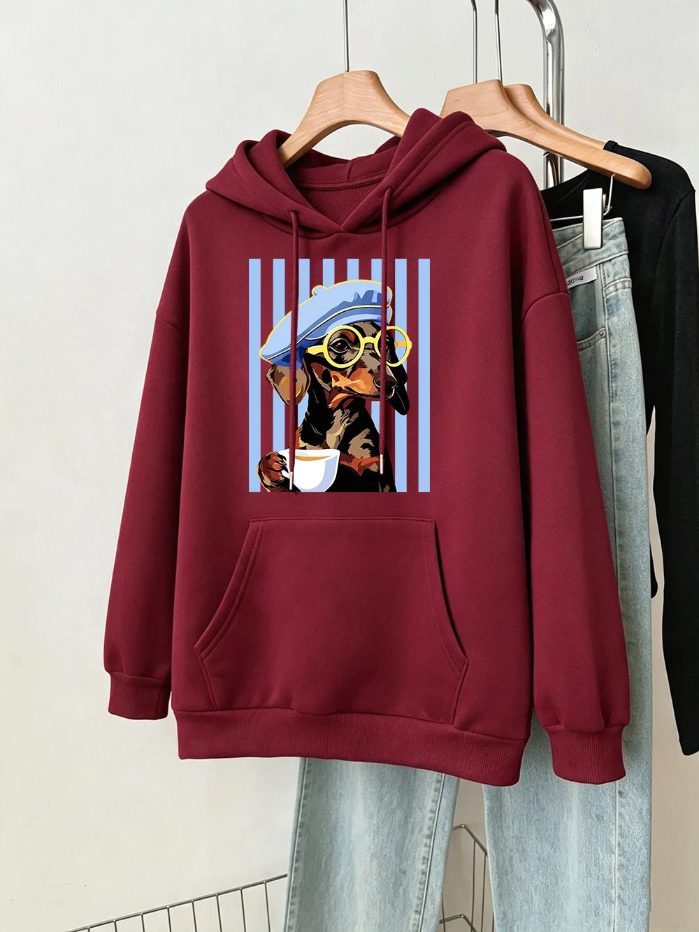 Women's Dachshund Print Hoodie
