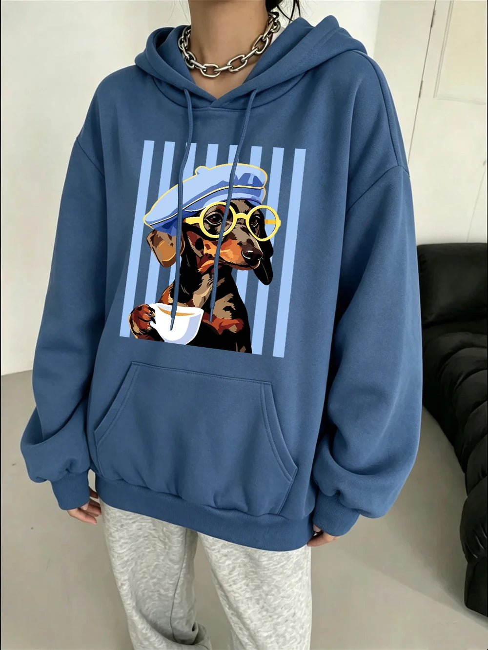 Women's Dachshund Print Hoodie